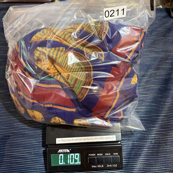 Boho Egyptian Print Skirt Womens M Blue Red Elastic Waist Festival Cottagecore - Picture 8 of 8